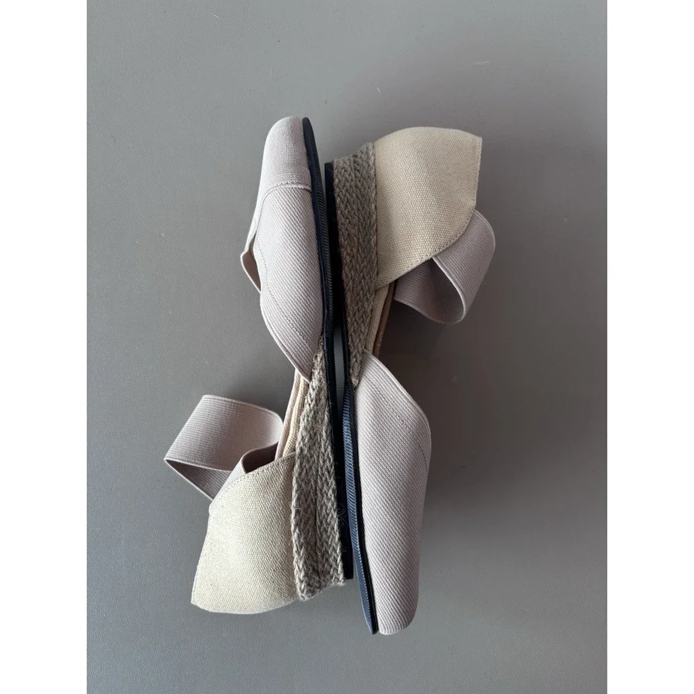 Ros Hommerson Women's 8W Beige Low Heel Wedge Espadrille Shoes‎